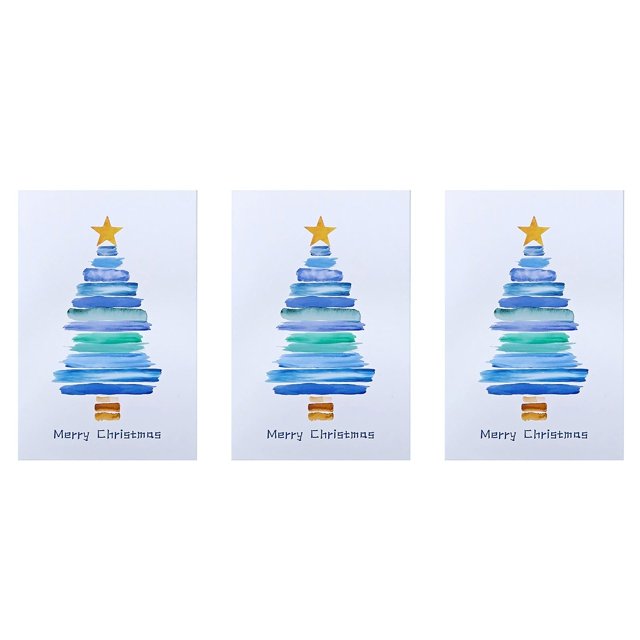 3PCS Living Christmas Tree Greeting Card 3 Pieces 4 Styles Per Set Individual Packaging Envelope Can Send Family Friends Colleagues Elders Children Wife
