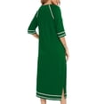 thumbnail image 6 of Kaemgyyd Housecoat for Women casual loose Zipper Front Robe 3/4 Sleeve Lounge dress color block Nightgown with Pockets, 6 of 6
