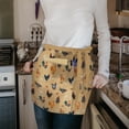 thumbnail image 6 of WIRESTER Unisex Fashionable 3-pocket Half Waist Apron Chef Catering Cooking Baking Kitchen Adjustable 2 Long Strings - Barnyard Chicken Roosters, 6 of 6