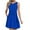 Blue, variant on Womens Summer Dresses,Womens Casual Sundress,Women's Spring/Summer Elegant Fashion Solid Color Lacking Corner Collar Strap Sleeveless Dress Sleeveless-neck Knee Length Dress