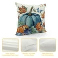 thumbnail image 4 of JRXY Fall Pillow Covers Blue and Green Watercolor Pumpkin Fallen Leaves Decorative Throw Pillow Covers Autumn Thanksgiving Farmhouse Decoration for Home Couch 20x20in, 4 of 5