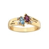 Women's Personalized Planet 10kt Gold Couple's\' Diamond Accent Birthstone Ring