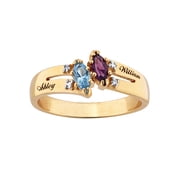 Women's Personalized Planet 10kt Gold Couple's\' Diamond Accent Birthstone Ring