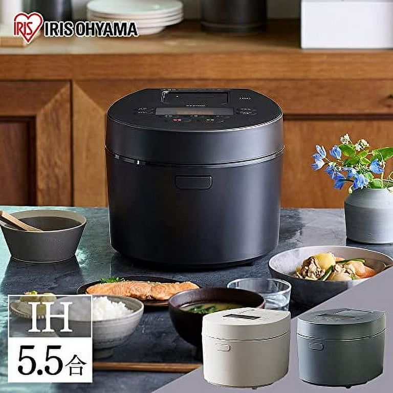 Iris Ohyama RC-IL50-H Rice Cooker, 5.5 Go, IH Type, Design Type, 50 Brand  Cooking Function, Extra-thick Fire Pot, Healthy Menu, Low Temperature