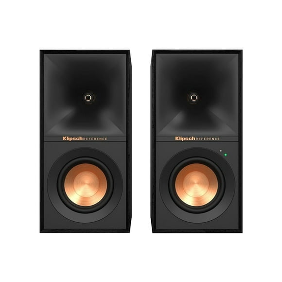 Klipsch R40PM Reference 4" Two Way Powered Bookshelf Speakers - Black - Pair