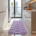 thumbnail image 4 of Purple Geometric Quatrefoil Pattern Kitchen Rug Mat,Kitchen Runner Rugs Non Skid Washable,Decorative Kitchen Floor Mats for Kitchen,Sink,Laundry,17"x47.2", 4 of 7