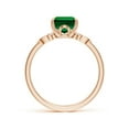 thumbnail image 2 of ANGARA Lab Grown Nature-Inspired Emerald-Cut Emerald Engagement Ring for Women in 14K Rose Gold (Size-9x7mm) | May Birthstone Jewelry for Her | Lab-Grown Emerald Engagement Ring, 2 of 9