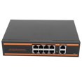thumbnail image 3 of Conmutador PoE de 10 puertos, 8x100M, PoE, 2x100M, RJ45, diseño sin ventilador, IEEE 802.3at/af, 120W, conmutador PoE Ethernet, enchufe estadounidense de 100?240V, 3 of 8