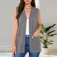 thumbnail image 2 of Lightweight Cardigan for Women Casual Open Front Sleeveless Cardigans with Pockets Beach Cover Up, 2 of 9