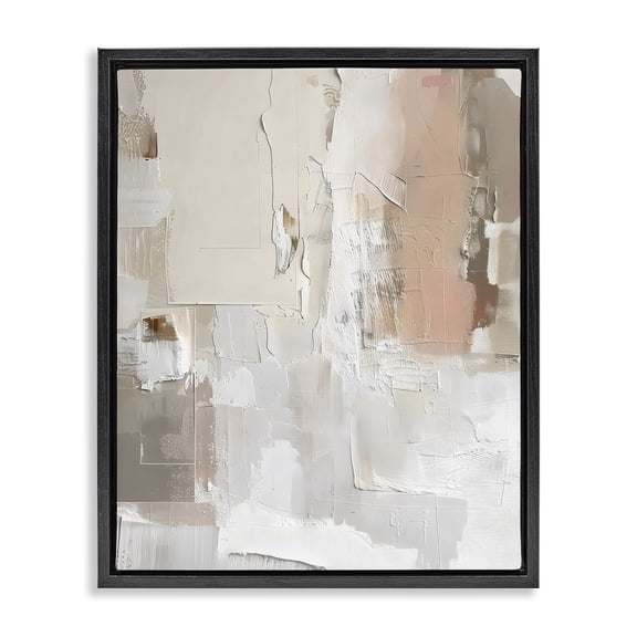 Stupell Industries Southwestern Blush & Neutrals Abstract Black Floating Frame Canvas Art, 17 x 21, by Riley B