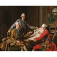 thumbnail image 2 of Alexander Roslin 14x12 Black Ornate Wood Framed Double Matted Museum Art Print Titled: King Gustav III of Sweden and His Brothers, 2 of 5