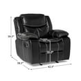 thumbnail image 6 of Pemberly Row Traditional Faux Leather Gel Glider Reclining Chair in Black, 6 of 6