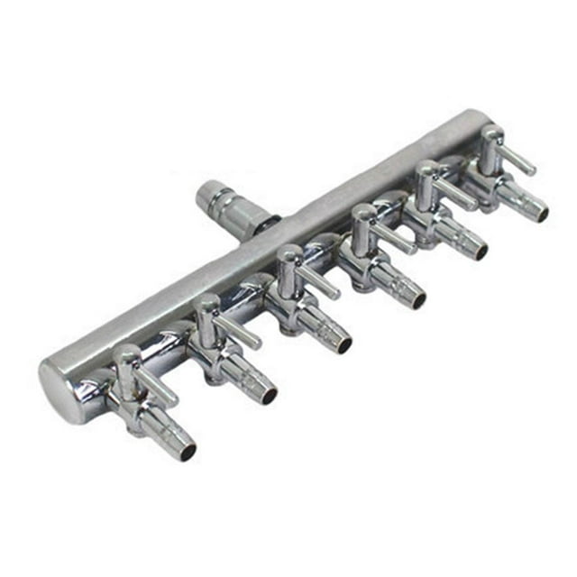 Valve de Levier de Contrôle Aquarium, Accessoires de Pompe de Séparateur de Réservoir de Poissons, Collecteurs de Réservoir de Poissons en Acier Inoxydable Régulateur de Ligne en T Multi-Port Connecteur Tuyau de Tuyauterie Aérienne