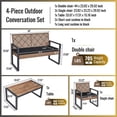thumbnail image 5 of 4-Piece Patio Furniture Set Outdoor Balcony Porch Garden Backyard Lawn Furniture Acacia Wood Table Top, Morden Black and Light Brown, 5 of 9