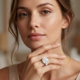 thumbnail image 5 of Rosec Jewels Lab Created Diamond Engagement Ring 4 Carat - IGI Certified (E-VS1 Quality) - Diamond 3 Stone Ring for Women, 10K White Gold, US 5.50, 5 of 8