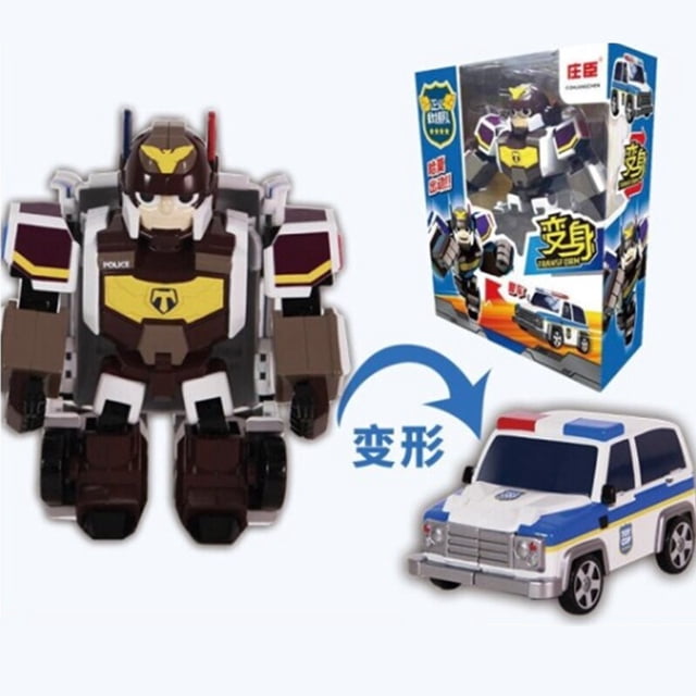 Figuras de acción de Transformers para niños, juguete automático de transformación, policía, equipo de rescate de la justicia, transformable Robot, vehículo de deformación Mech, regalo para niños Fivean unisex