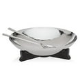 thumbnail image 1 of Godinger 91740 Hammered Salad Bowl with Wooden Base & Server, Silver, 1 of 3