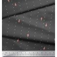 thumbnail image 3 of Soimoi Gray Rayon Fabric Mushroom & Dots Print Fabric by the Yard 56 Inch Wide, 3 of 3
