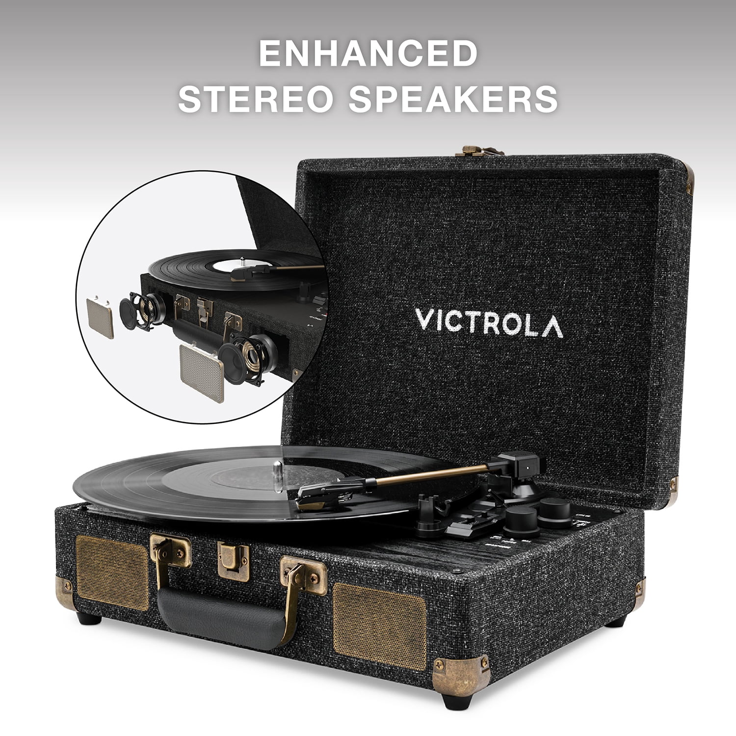 Victrola Venture Bluetooth Portable Mid-Century Modern Suitcase