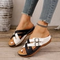 thumbnail image 6 of Women's Orthopedic Adjustable Strap Sandals Comfort Soft Sole Fashion Flat Womens Sandals with Arch Support White 9.5(43), 6 of 9