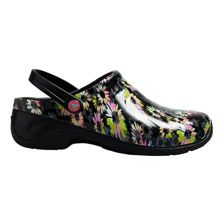 

Anywear Zone Women s Healthcare Professional Injected Clog with Backstrap 8 Floral Fireworks