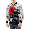 thumbnail image 3 of Chaqueta de primavera y otoño para hombre, con estampado 3D de máscara de samurái Oni y tatuaje, con cremallera por todas partes, chaquetas de bombardero para hombre, abrigos casuales unisex, ropa gen, 3 of 4