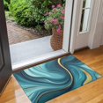 thumbnail image 2 of Teal and Gold Marble Splatter Pattern Door Rugs,Washable Non Slip Door Mats Indoor,Decorative Door Mats,Entry Mat Indoor for Entrance,Bedroom,Kitchen,Bathroom,17"x30", 2 of 6