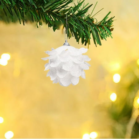 

Decorative Pendant Flocking Petal Glitter White Foam Ball Case