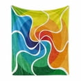 thumbnail image 1 of Psychedelic Soft Flannel Fleece Blanket, Rainbow Colored Spiral Gradient Wind Rose Psychedelic Display Surreal Artisan, Cozy Plush for Indoor and Outdoor Use, 50" x 70", Multicolor, by Ambesonne, 1 of 6