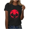 thumbnail image 3 of Halloween T-Shirt for Women Funny Graphic Tee Spooky Fall Tops Short Sleeve Holiday Party Shirt, 3 of 4