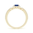 thumbnail image 2 of Angara Natural 0.85 Ct. Blue Sapphire with Diamond Classic Ring in 14K Yellow Gold for Women (Ring Size: 3.5), 2 of 9