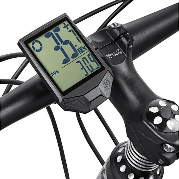 Compteur de Vélo Grand Écran Anti-Interférences Lumineux Étanche Longue Veille Chronomètre Sans Fil pour Vélo pour VTT