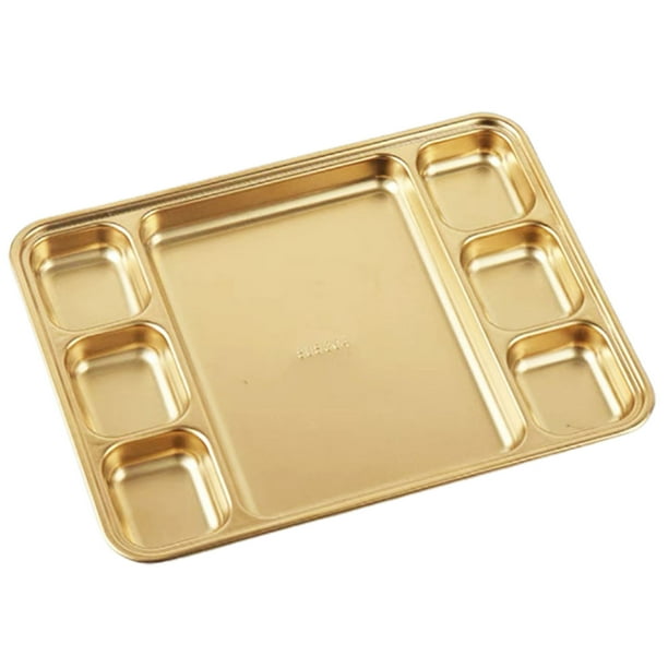 Naturegr Integrated Design Divided Dinner Tray Antideformed Stainless Steel Snack Dinner