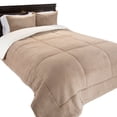 thumbnail image 5 of Lavish Home 66-401-FQ-B Sherpa & Fleece Comforter Set , Burgundy - 3 Piece, 5 of 8