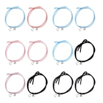 Acahhotxx Couple Bracelets, 2Pcs Hand Woven Rope Matching Bracelets for Magnetic Bracelet for Couple Girlfriend Boyfriend