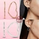 thumbnail image 3 of Pendientes de plata de ley 925 para mujer, aretes asimétricos con forma de corazón, a la moda, regalo de joyería Original, 925, 3 of 4