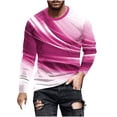 thumbnail image 1 of Blusas y camisas de manga larga con cuello redondo para hombre, blusa informal de manga larga con cuello redondo y estampado de rayas, blusa de poliéster para hombre, 1 of 4