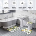 thumbnail image 6 of Summer Lemon Bathroom Rugs Set Bees Leaf Purple Flowers Watercolor Non Slip Absorbent Soft Bath Mats 3 Piece Set with Bathroom Rug, U-Shaped Floor Mat, Toilet Seat Cover Small Size, 6 of 9