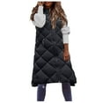 thumbnail image 3 of ZMHEGW Women's Long Winter Coat Vest With Hood Sleeveless Warm Down Coat With Pockets Quilted Vest Down Jacket Quilted Outdoor Jacket, 3 of 7