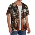 thumbnail image 2 of Naloa Whimsical Halloween Skeletons Men's Loose Fit Cuban Collar Short-Sleeve Shirt, Hawaiian Shirts, Mens Shirts Casual for Everyday Wear Outings-3X-Large, 2 of 5