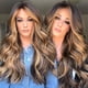 thumbnail image 4 of Peluca de 22'', natural, suave, larga, ondulada, rubia ombré, extensiones de cabello de fibra sintética, resistente al calor y a altas temperaturas, para fiestas y cosplay., 4 of 10