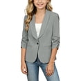 thumbnail image 2 of Odeerbi Chaqueta Blazer de Manga Larga Chal Cuello Uniforme Escolar Chaqueta de Traje Formal, 2 of 9