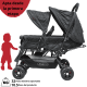 thumbnail image 5 of Carriola Doble para Bebés Gemelar Plegable con Asientos Reclinables Apta desde 0 Meses Soporta hasta 32 kg - Negro, 5 of 7