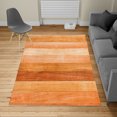 thumbnail image 2 of Rustic Turkish Area Rug, Painted Wood Board Horizontal Lines Birthdays Easter Holiday Backdrop Image, Soft Carpet for Living Room Decor with Distressed Look, 2.6' x 5', Salmon Coral, by Ambesonne, 2 of 4