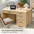 thumbnail image 5 of Vabches Farmhouse Wood 47.2"W Executive Desk, Home Office Computer Writing Desk with Storage and File Drawer for Bedroom, 5 of 7