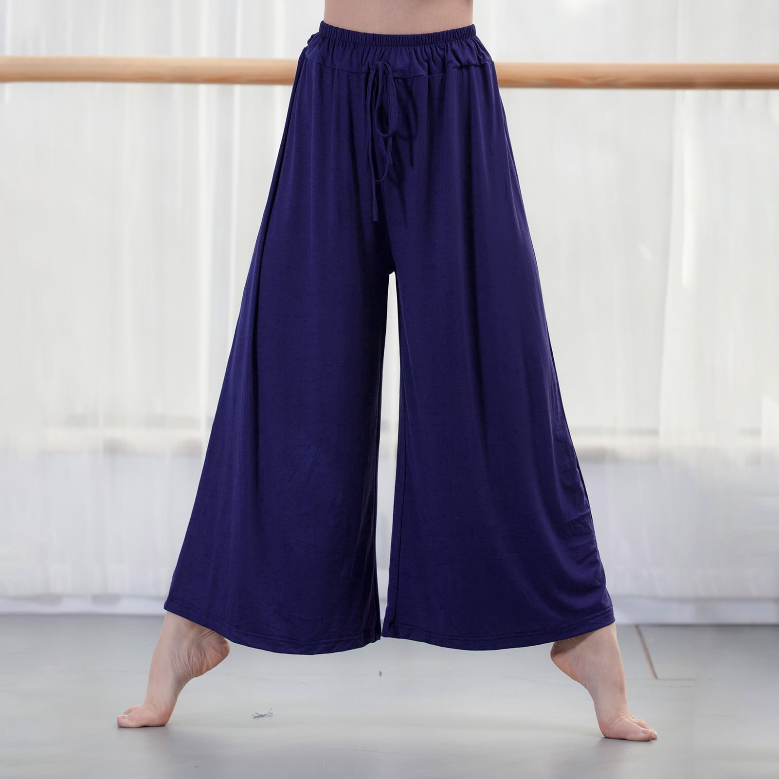 Women Wide Leg Pants Drawstring Loose 