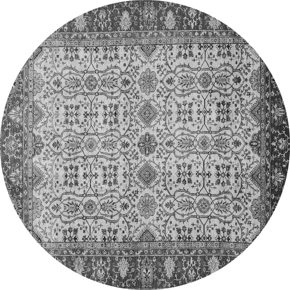 Ahgly Company Indoor Round Oriental Gray Traditional Area Rugs, 3' Round