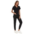 thumbnail image 3 of Conjunto de pijama quirúrgico COZYFIT para mujer, cuello en V, corte slim, 8 bolsillos, 3 of 7
