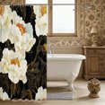 thumbnail image 3 of Manfei Oriental Flower Peony Shower Curtain 72Wx78L,Spring Garden Bath Curtain, 3 of 6
