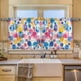 thumbnail image 3 of Ryvnso Abstract Watercolor Spots Curtains Sets Short Curtain Rod Pocket Half Window Cafe Farmhouse Tier 2 Panels 57"W x 36"L, 3 of 7